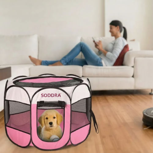 Premium Foldable Dog Tent Playpen | Octagonal Pet Shelter & Playpen